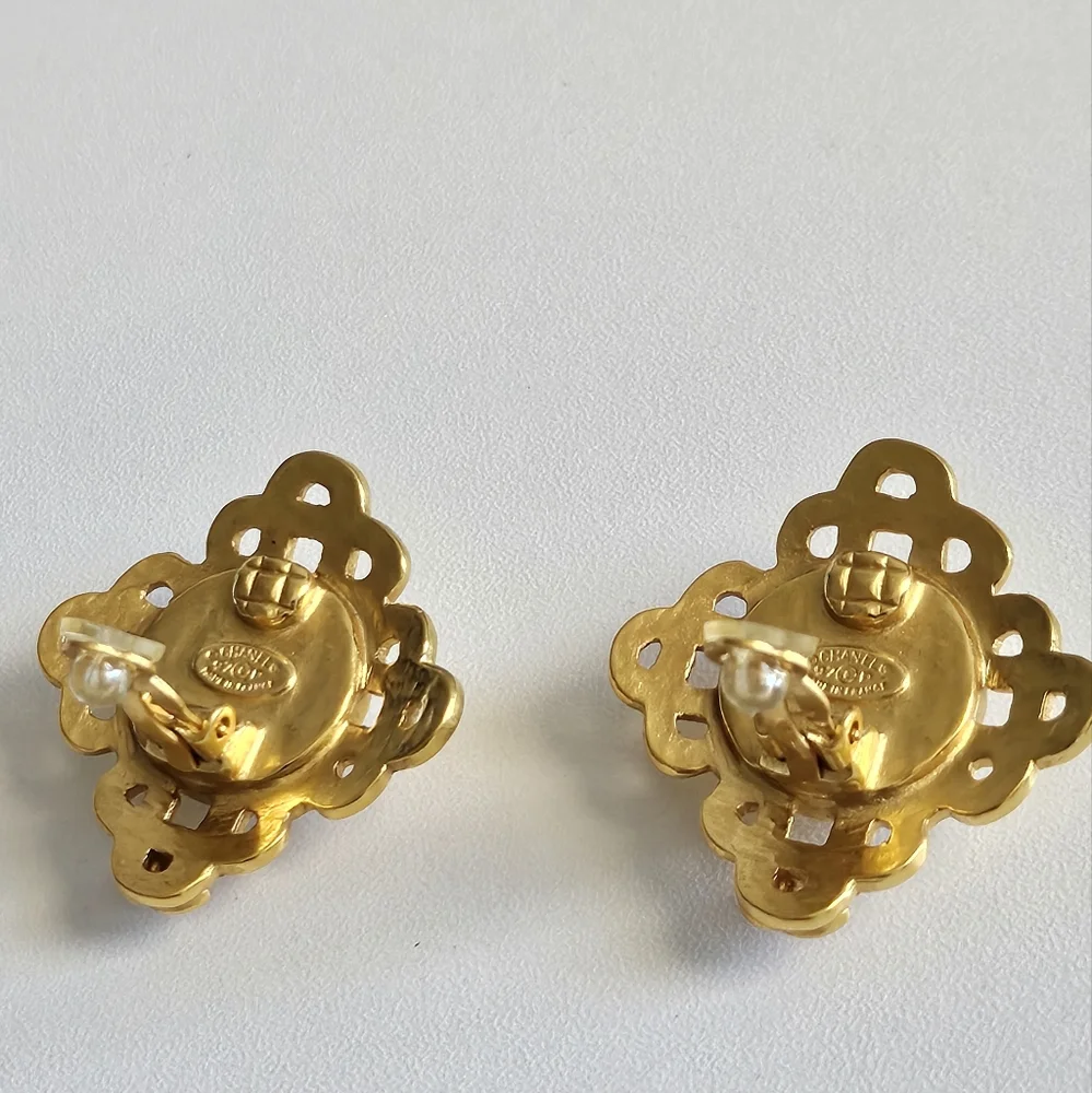 Chanel Gold-plated Ornate Baroque Earrings